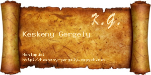 Keskeny Gergely névjegykártya